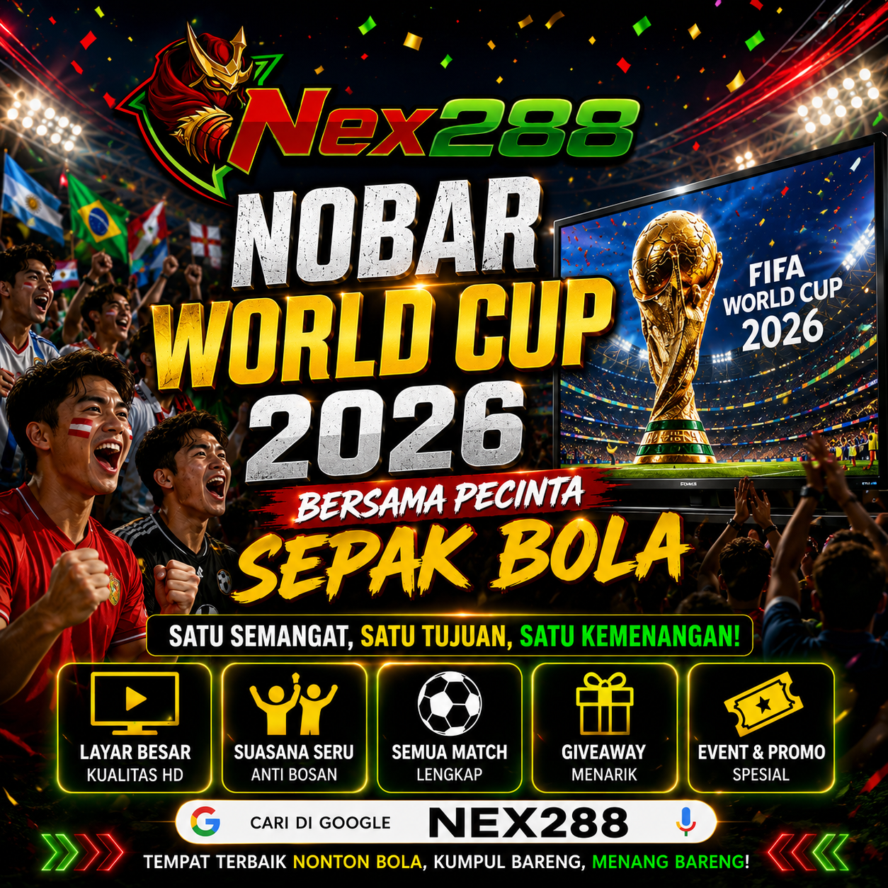 Nobar World Cup 2026 bersama NEX288